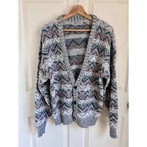 Vintage 90's Dropped Shoulder Cardigan Size Large | 90's Style